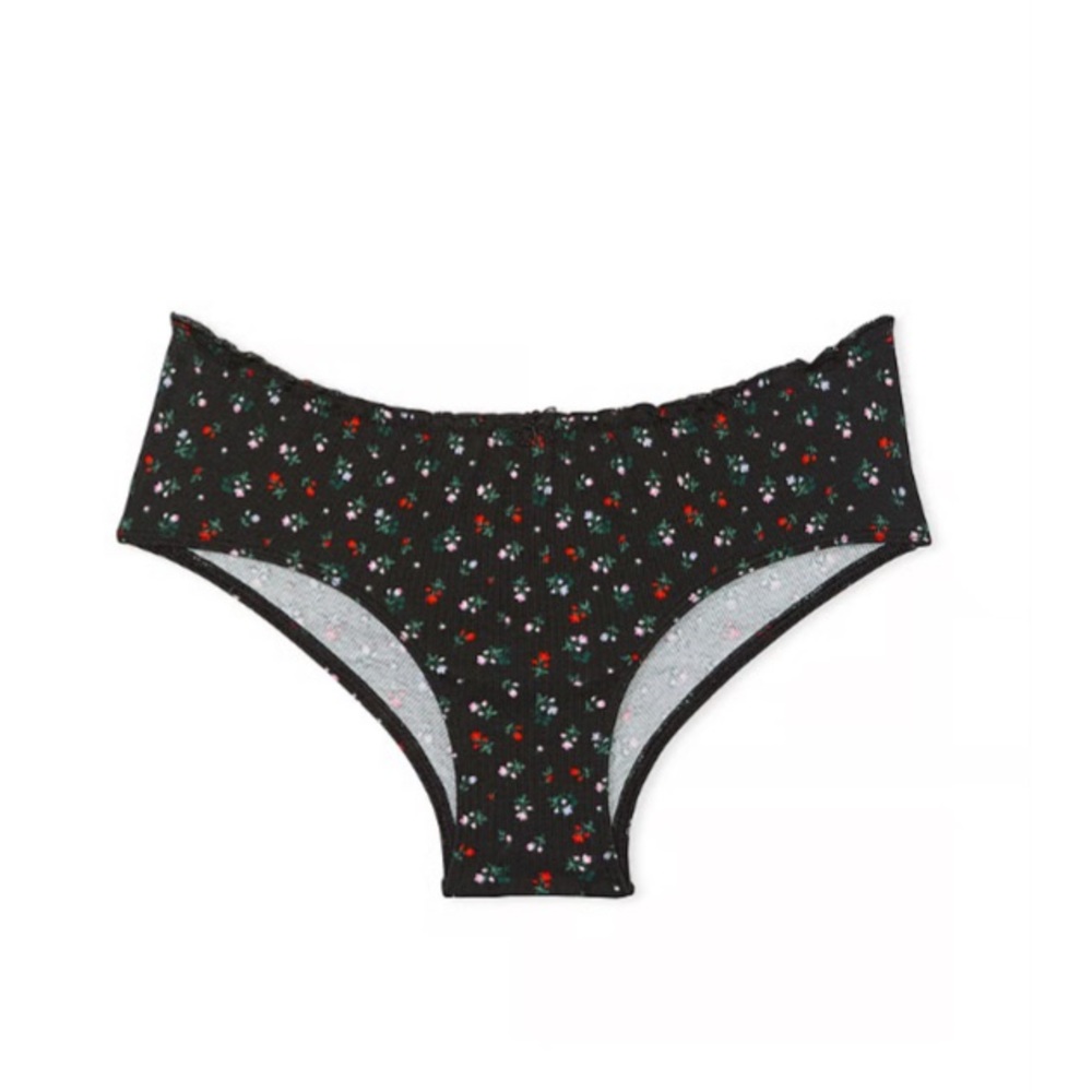 NWT Pink VS Cotton Tie-Back Floral Cheeky Panty